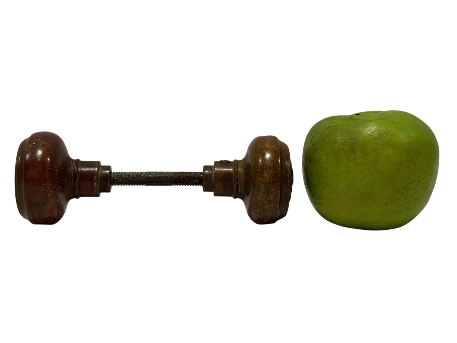 19th Century Bronze Clock-Face Door Knobs w/ Spindle - 7
