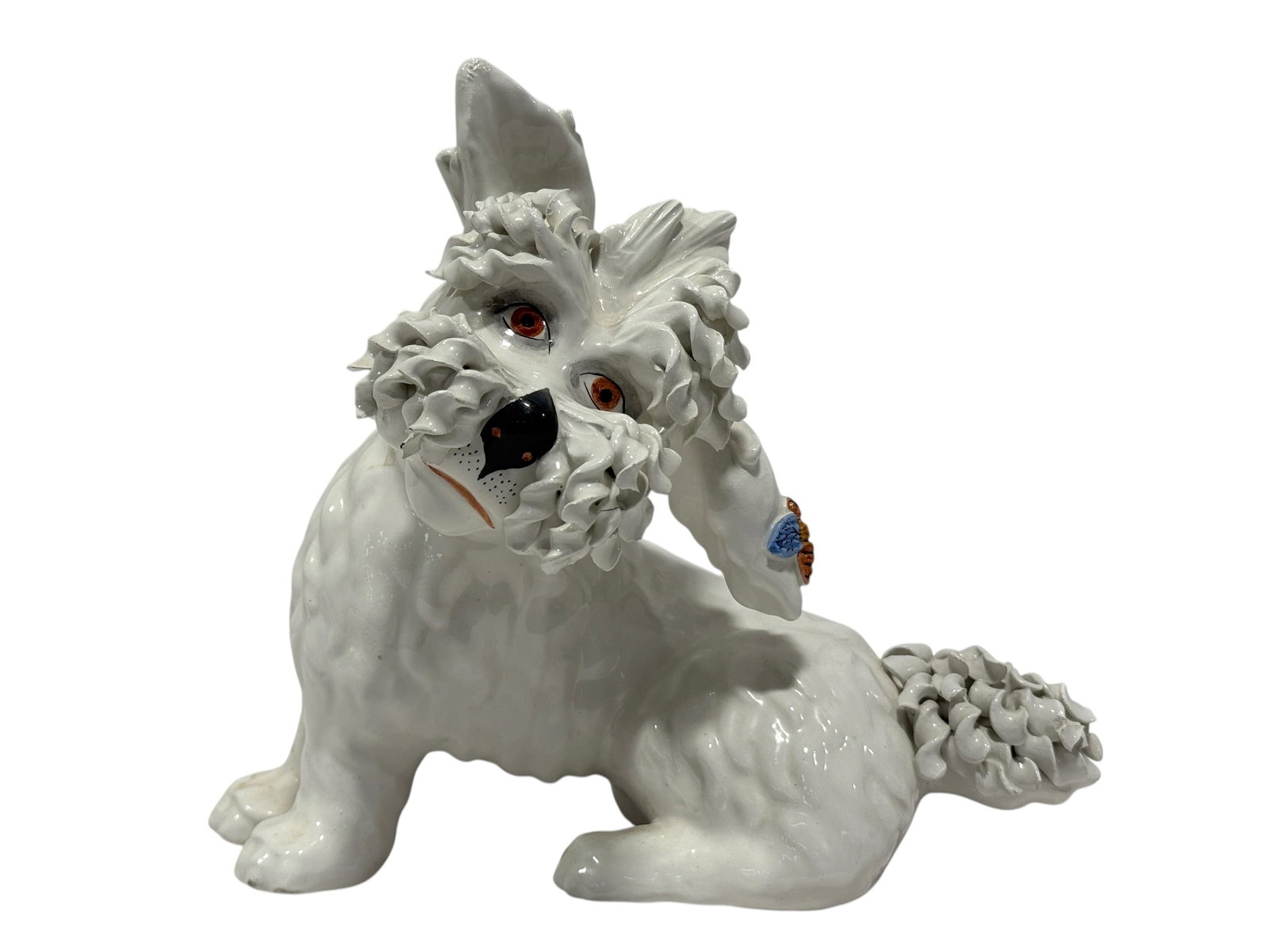 Italian Hand Applied Porcelain Terrier w/ Bee Figurine (1 of 10)