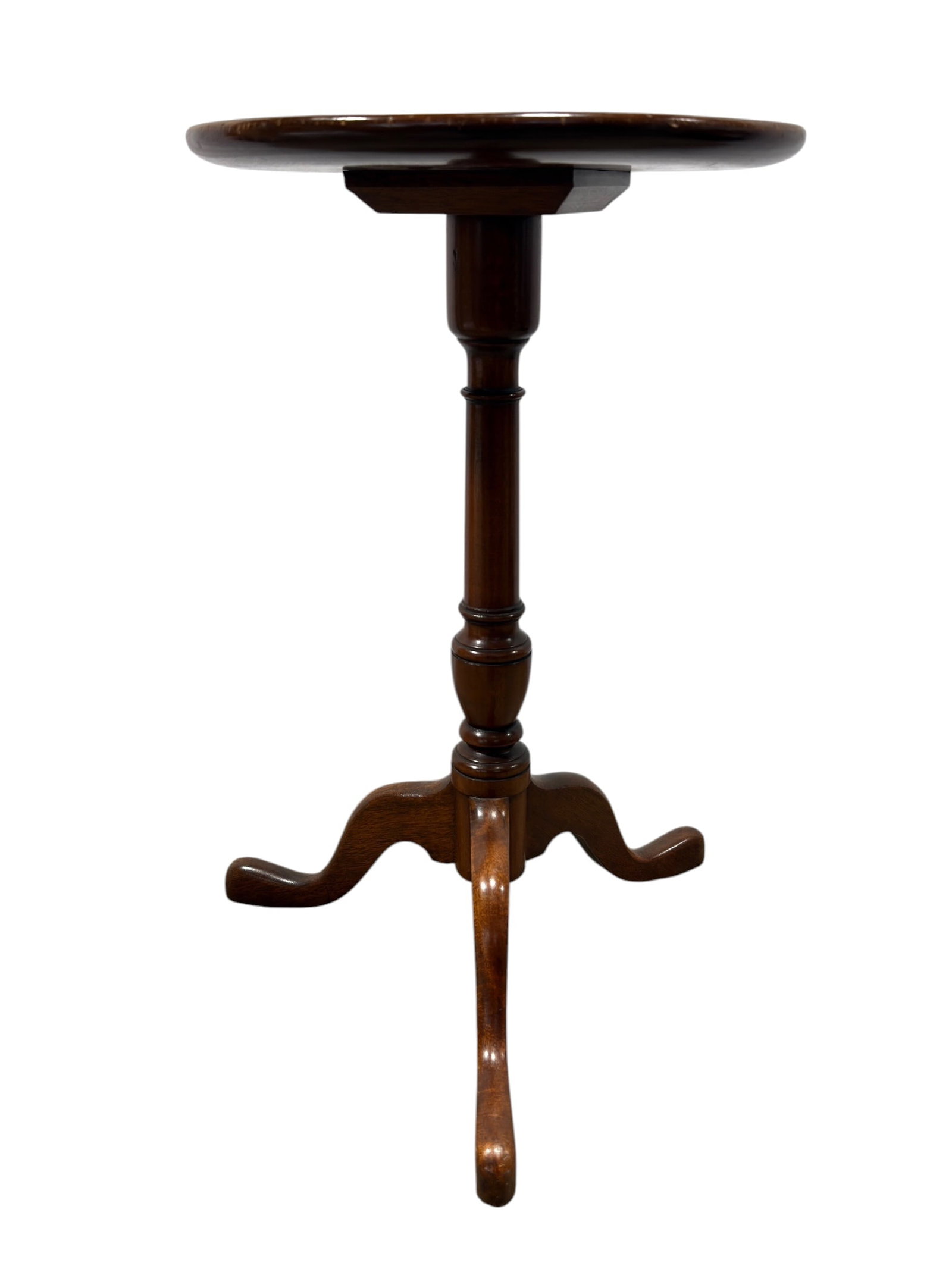 Vintage Queen Anne Style Mahogany Pedestal Occasional Table (1 of 5)