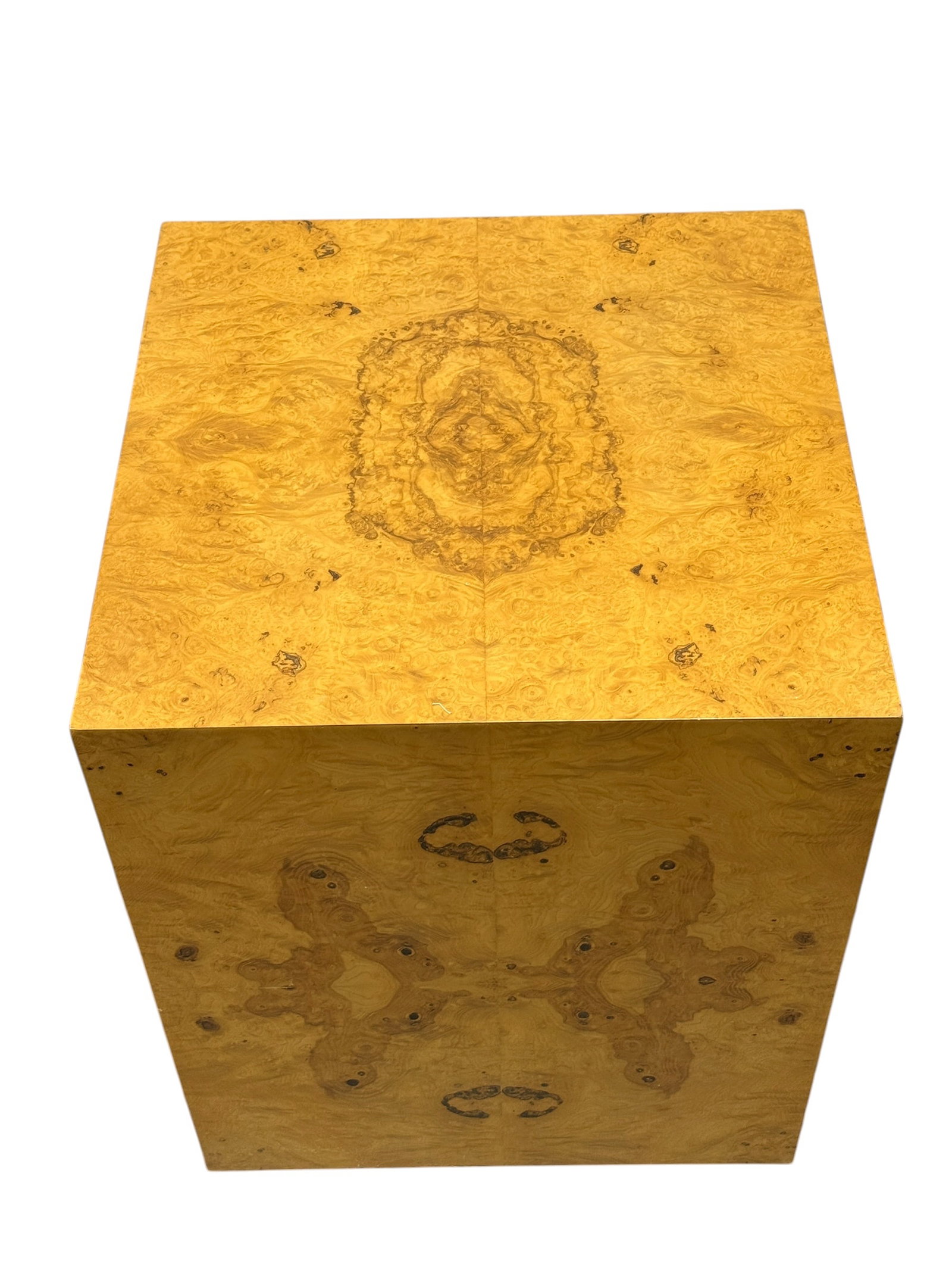 Burl Wood Cube Side Table in The Style of Milo Baughman - 3