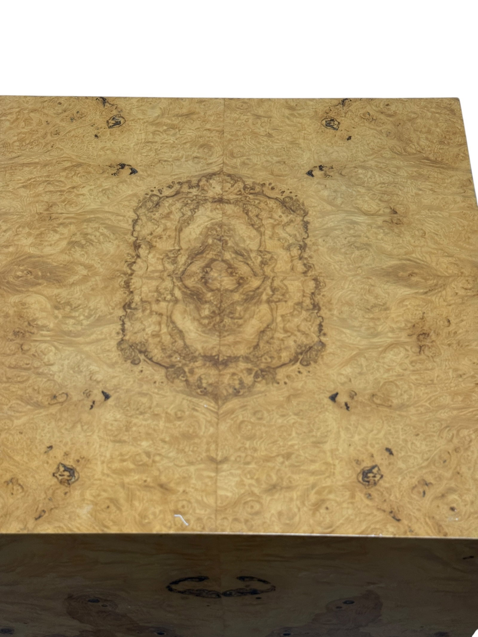 Burl Wood Cube Side Table in The Style of Milo Baughman - 4