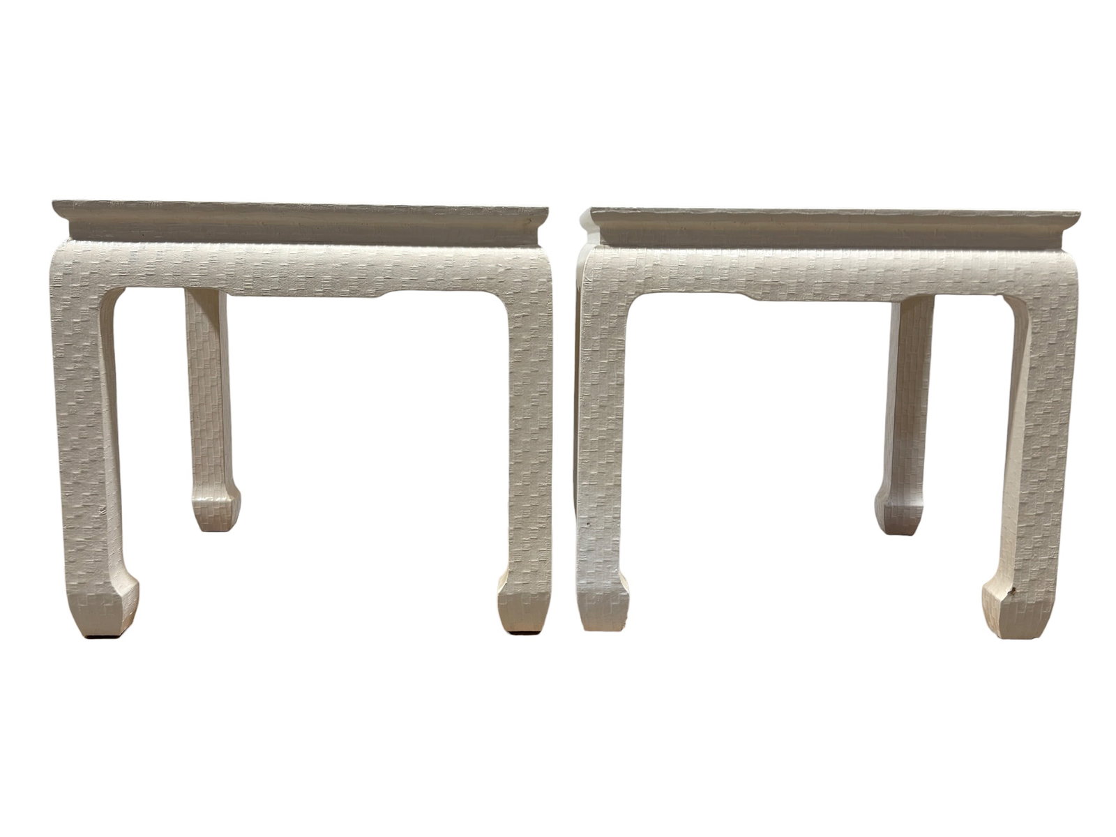 Pair of Baker Furniture Grasscloth End Tables Attr. to Michael Taylor (1 of 9)