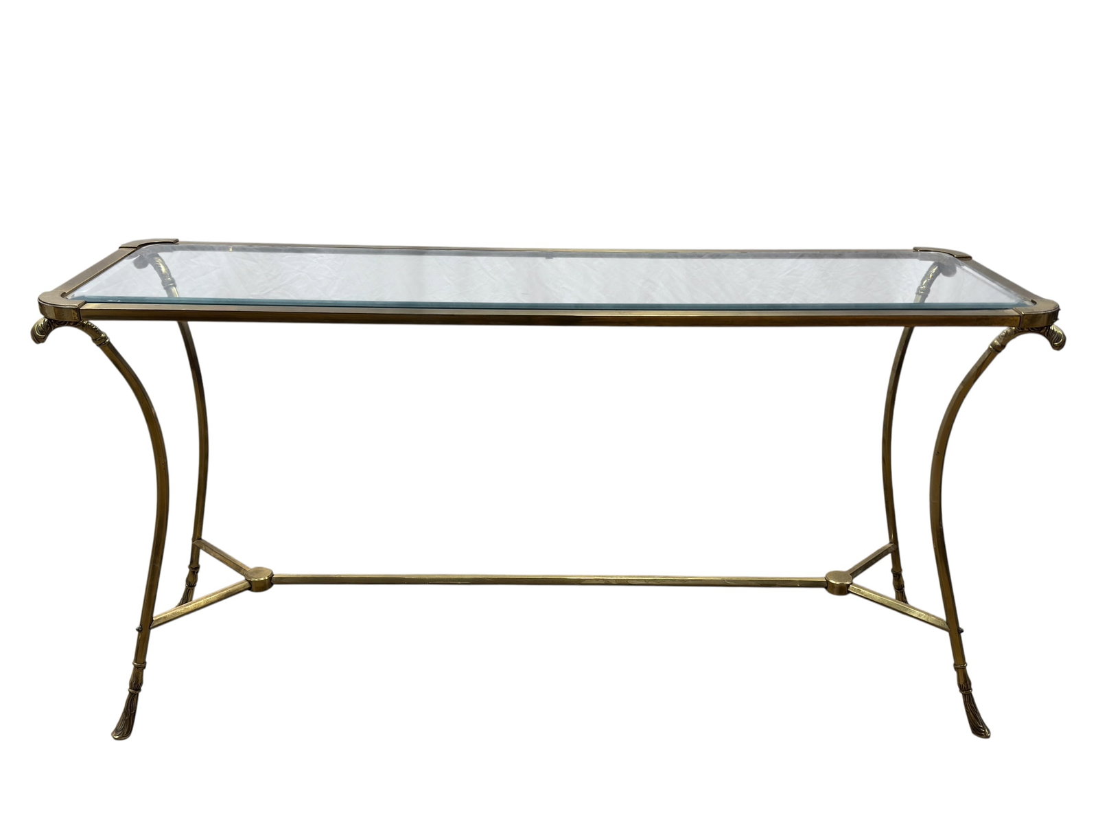 Vintage Neoclassical Brass & Glass Console Table (1 of 6)