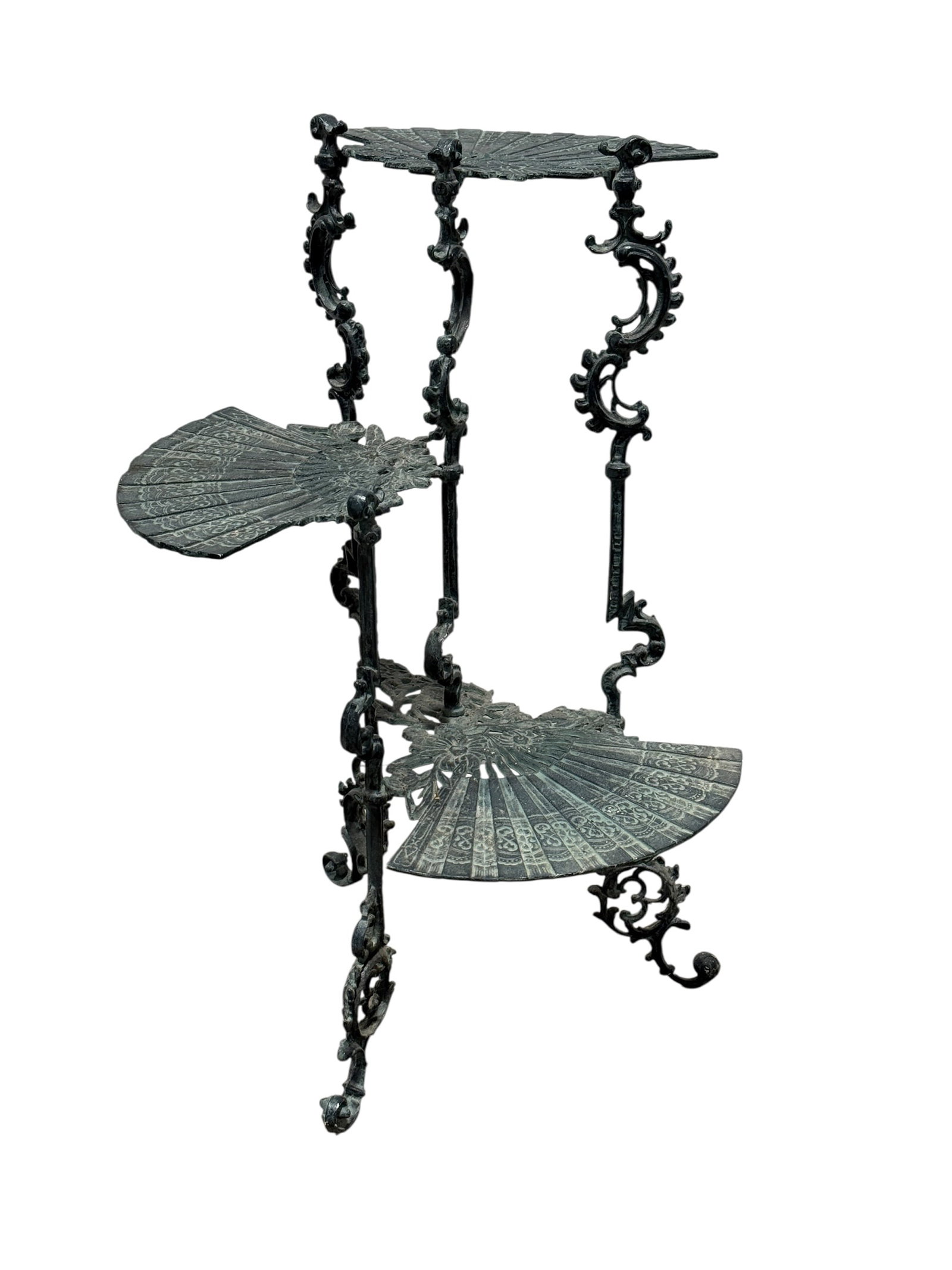 Victorian Style Cast Iron 3 Tier Fan Form Plant Stand (1 of 9)