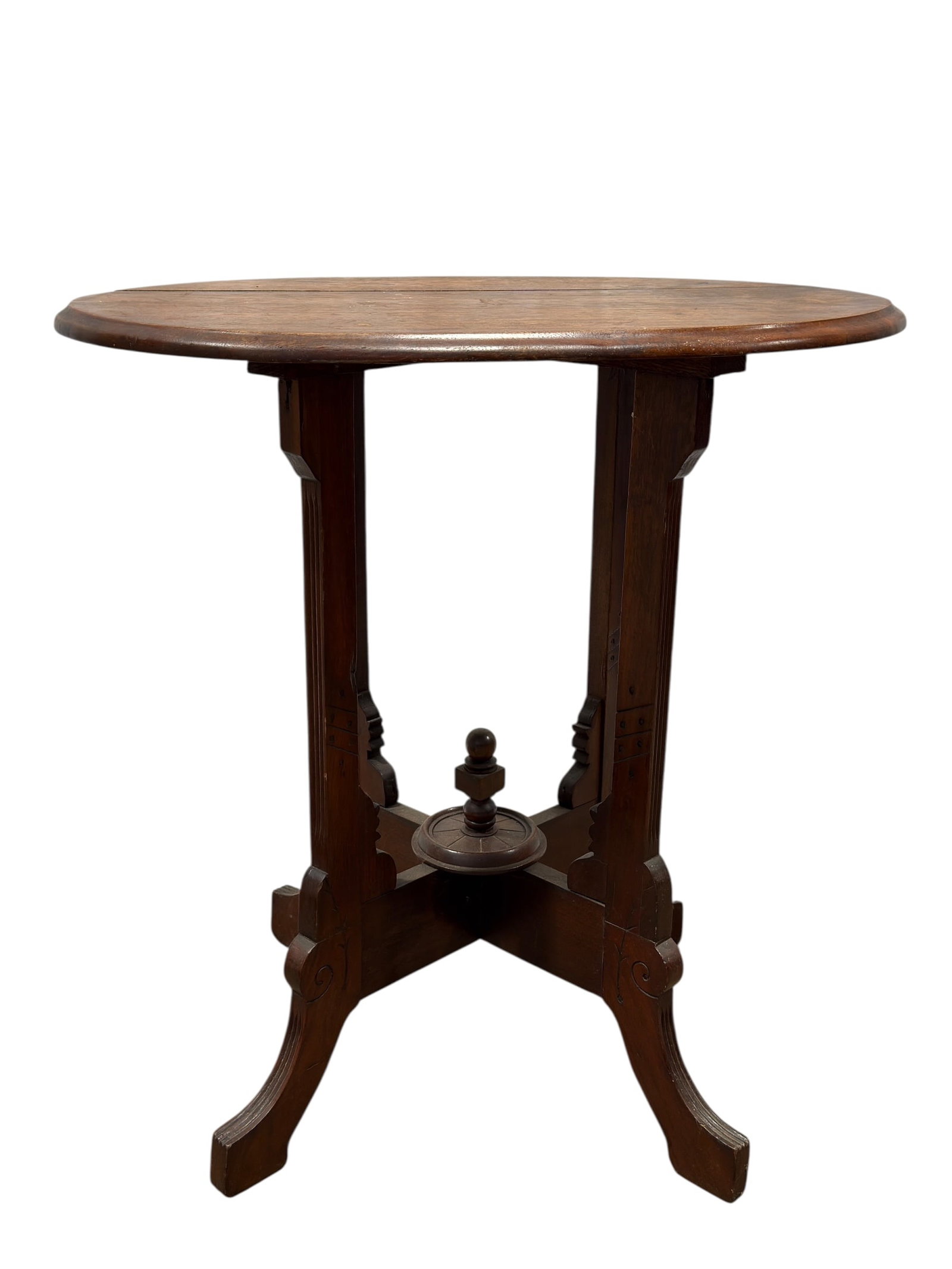 Antique Victorian Eastlake Oval Walnut Parlor Table (1 of 9)