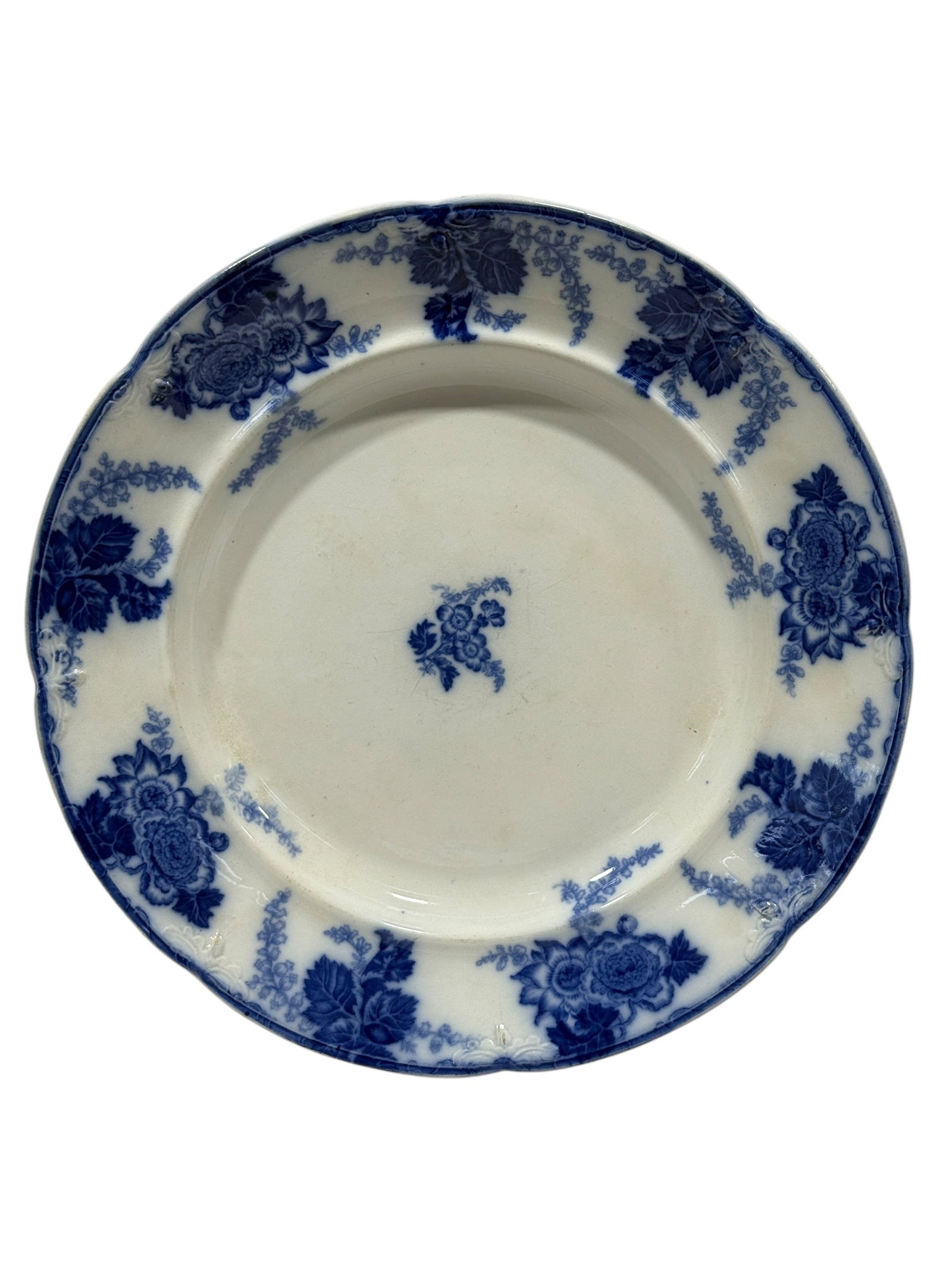 Antique Cauldon England "Messina" Flow Blue Floral Serving Platter (1 of 4)
