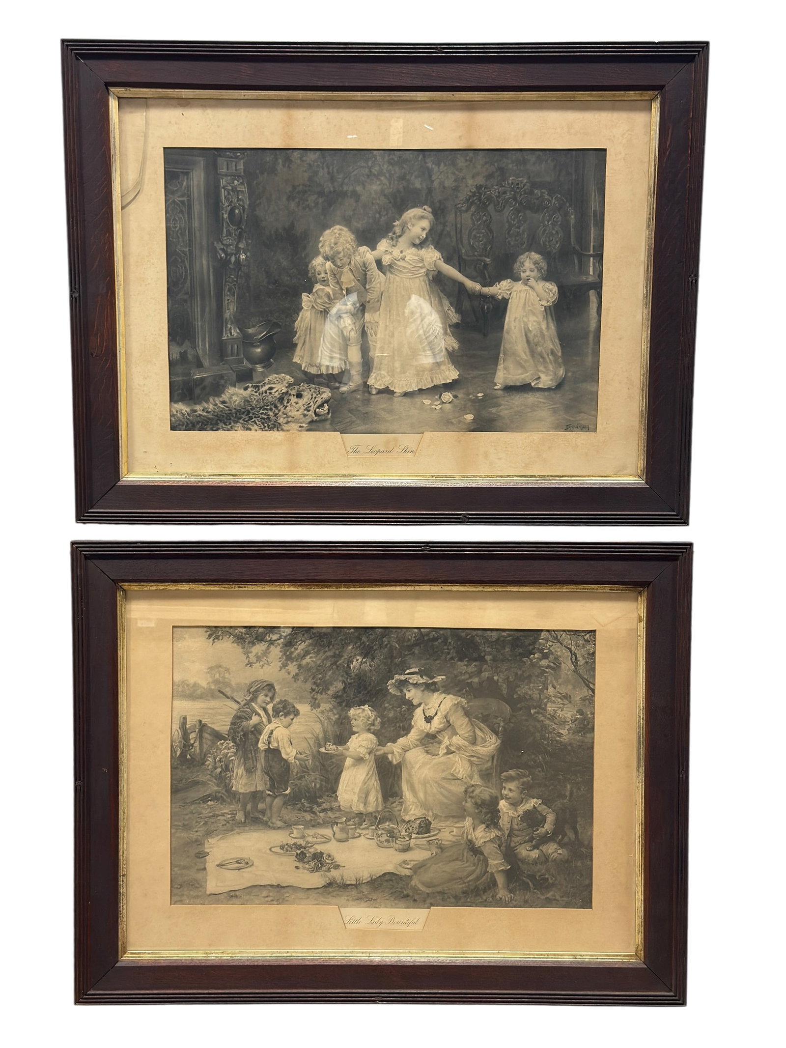 1900's Large Framed "The Leopard Skin" & “Little Lady Bountiful" Prints (1 of 15)