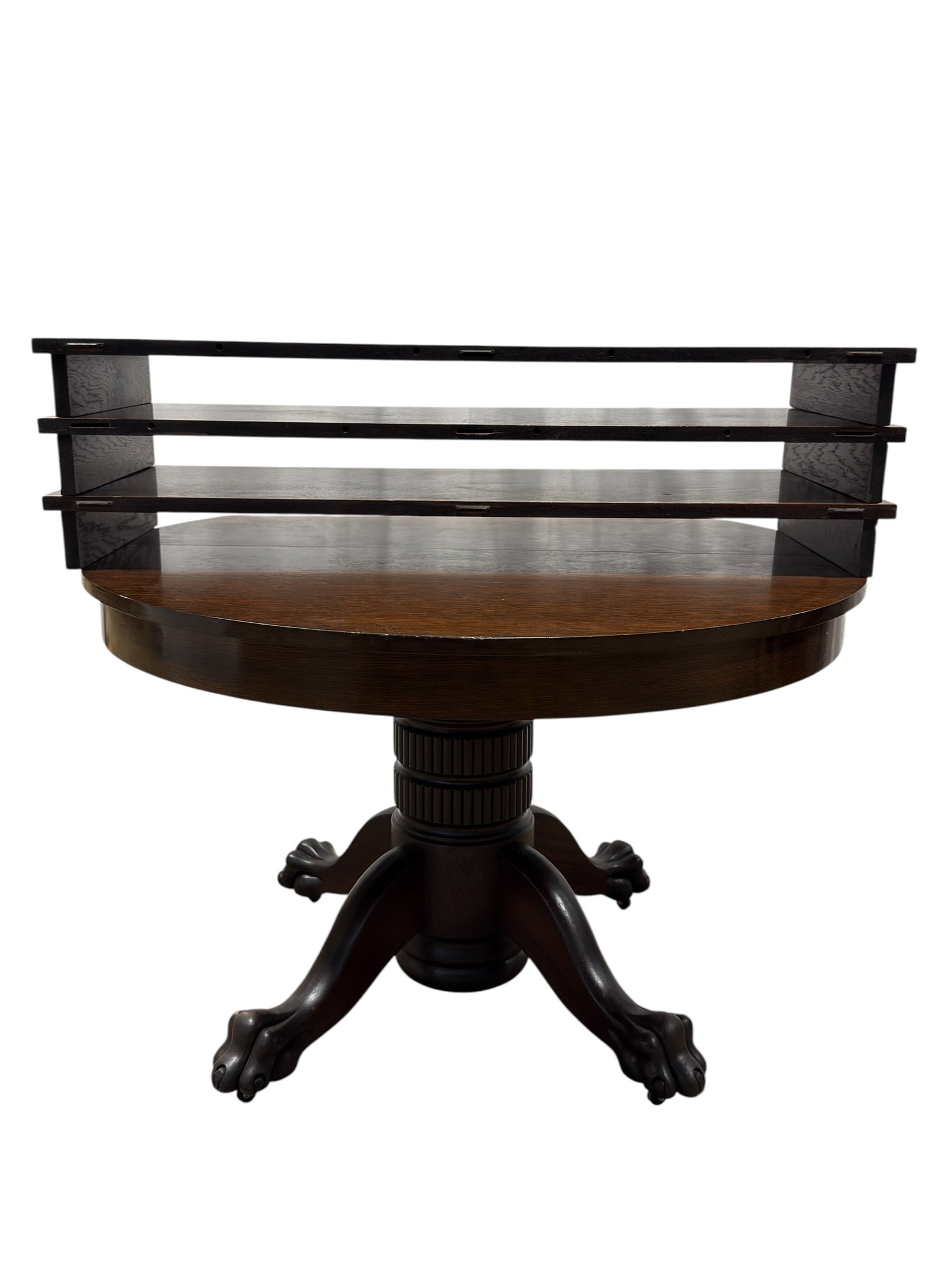Antique Oak Pedestal Dining Table w/ 3 Leaves (1 of 14)