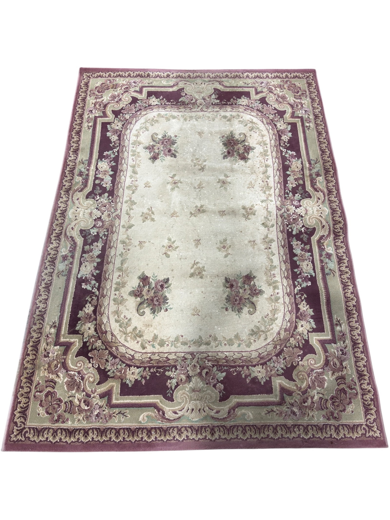 Belgian Floral Aubusson Style Area Rug (1 of 8)
