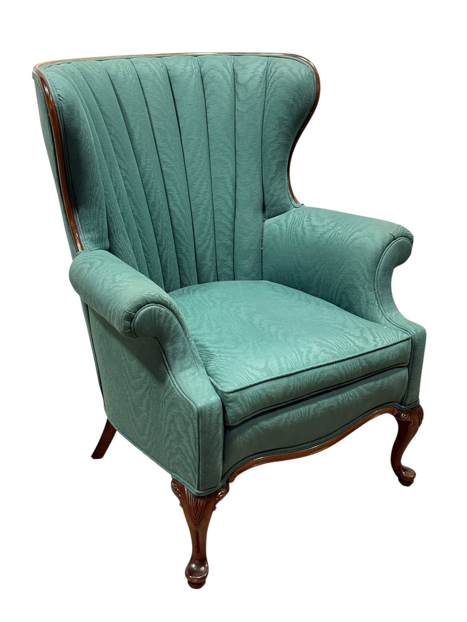 Vintage Chippendale Style Channel Wingback Chair (1 of 9)
