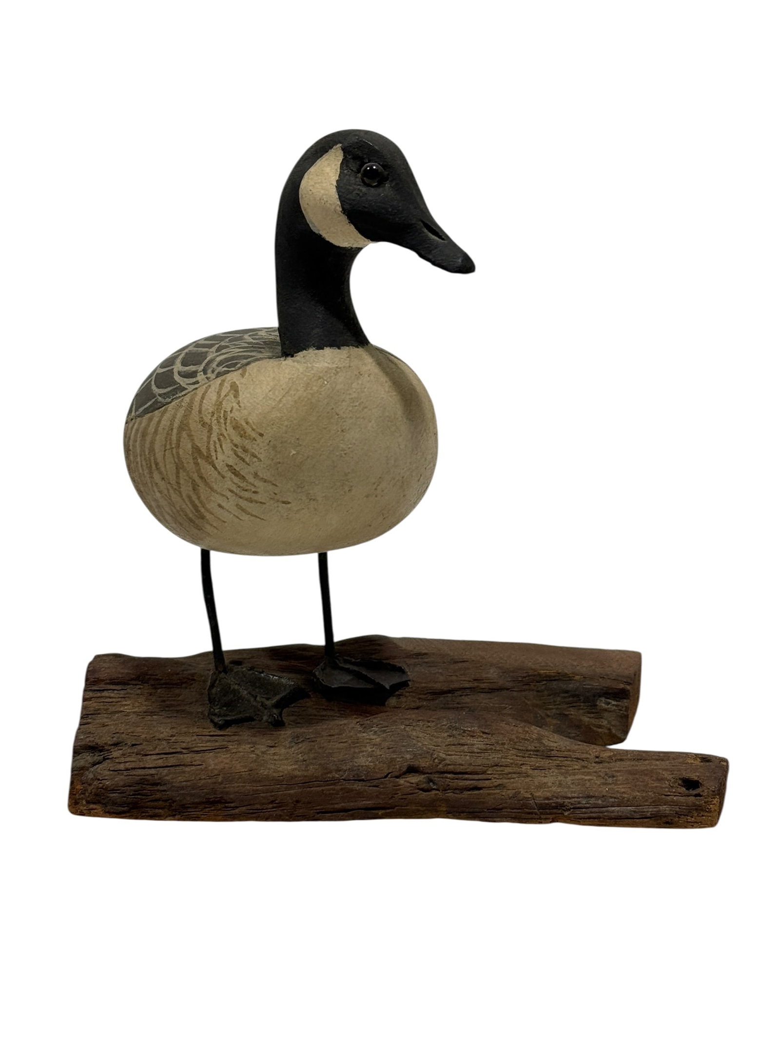J.C. West, 1977, Hand-Carved & Painted Canada Goose on Rustic Wood Base (1 of 9)