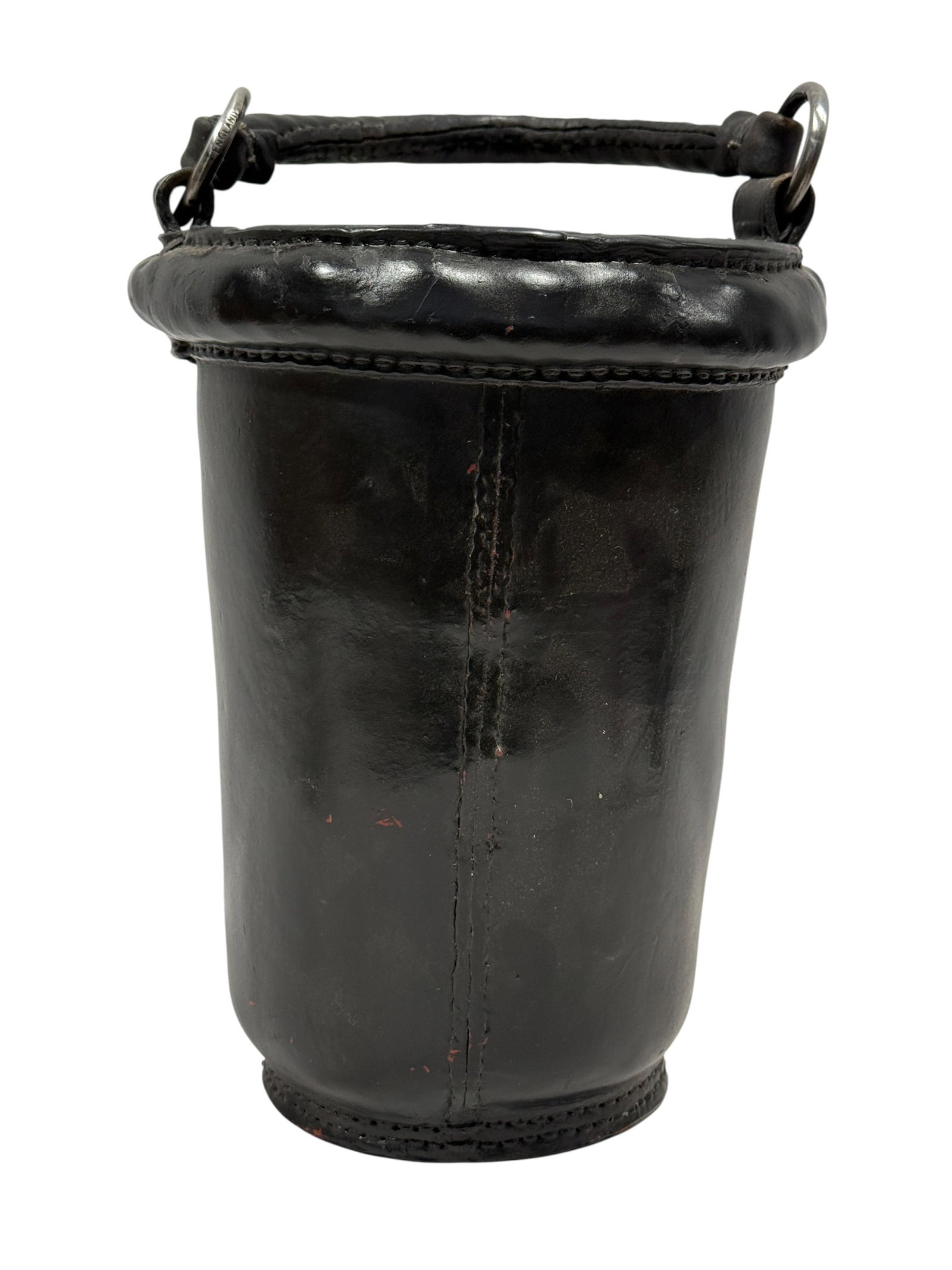 Antique English Black Leather Fire Bucket (1 of 9)