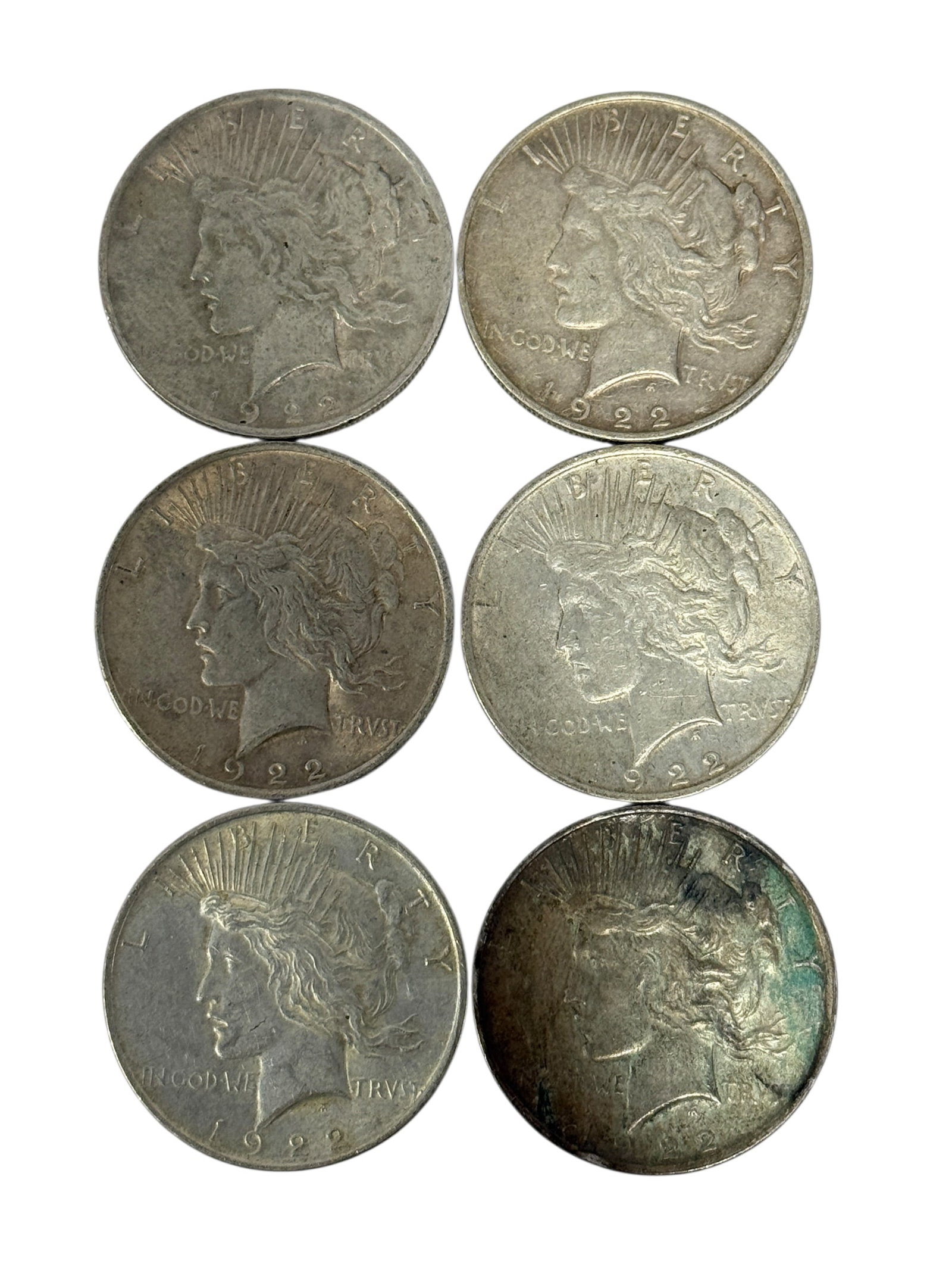 (6) Peace Silver Dollars (1 of 2)