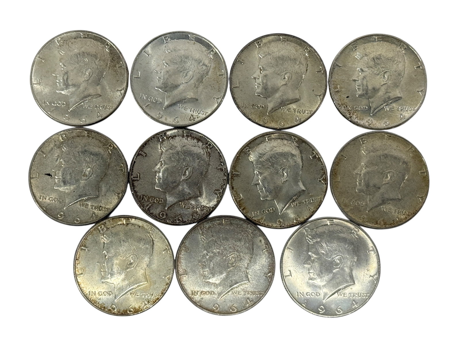 (11) 1964 Kennedy Silver Halves (1 of 2)