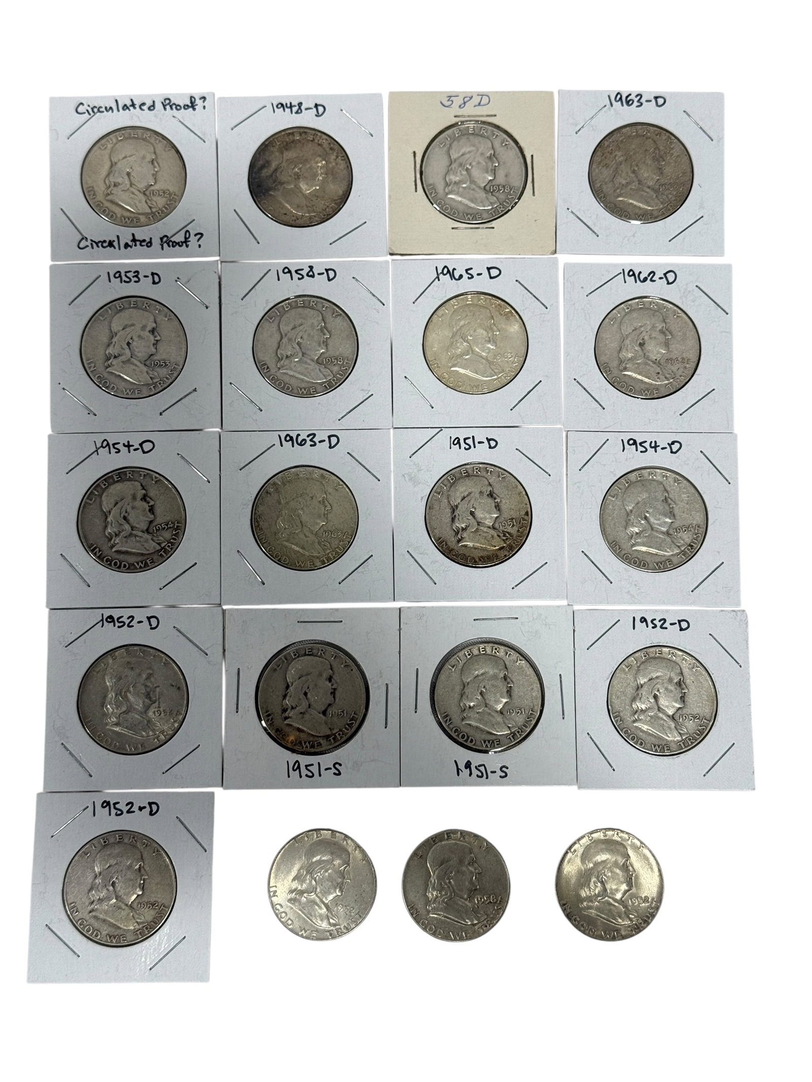 (20) 90% Franklin Silver Halves (1 of 10)
