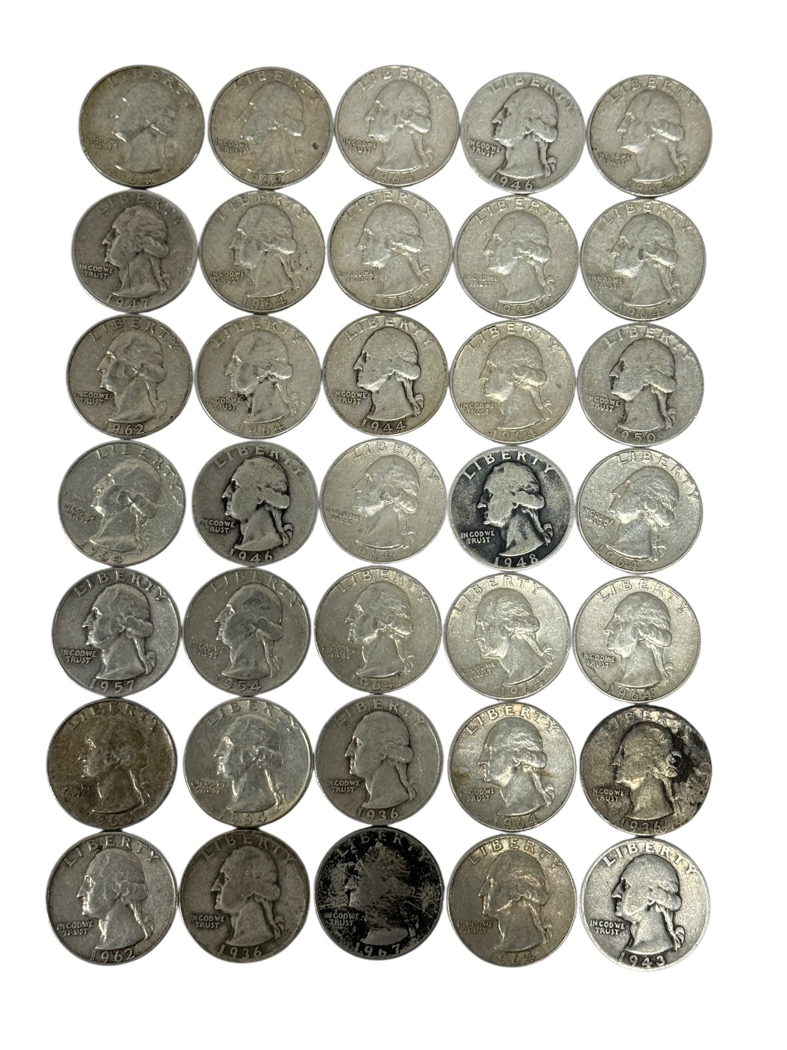 Pre 1964 90% Silver Washington Quarters (1 of 5)