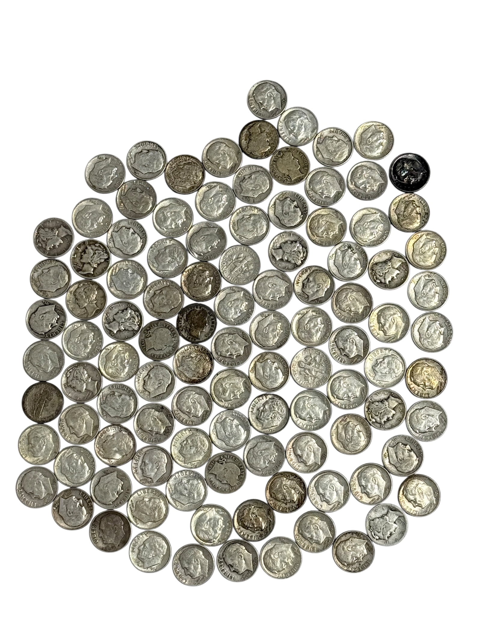 Pre 1964 90% $10 Face Value Silver Dimes (1 of 6)