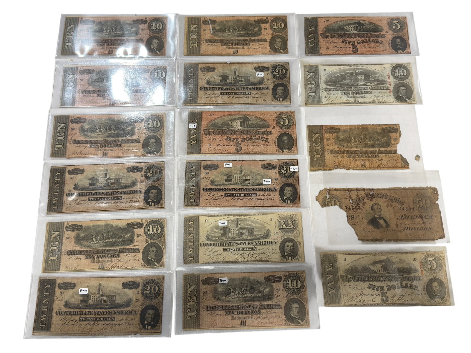 Lot of Assorted Confederate Money (1 of 7)