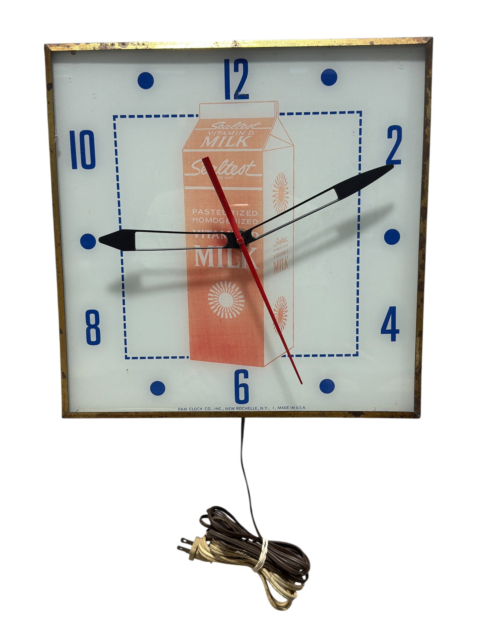 Vintage Sealtest Vitamin D Milk Advertising Wall Clock by Pam Clock Co. (1 of 7)
