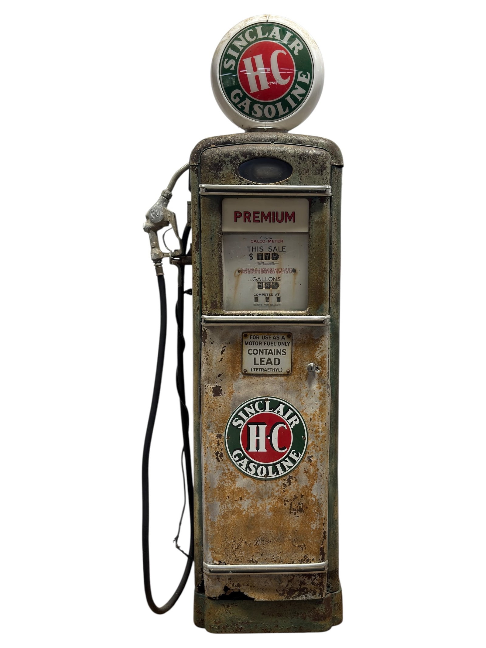 Gilbarco Calco Meter Sinclair H-C Gasoline Pump w/ Globe & Internal Parts (1 of 18)
