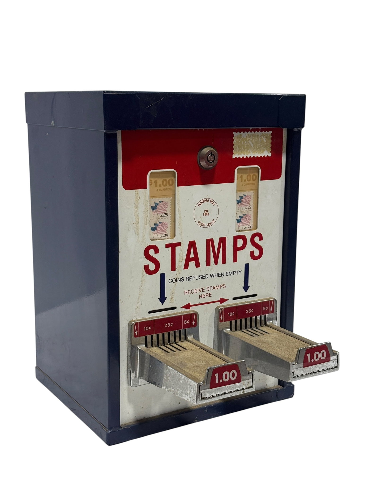 Vintage Dual-Column Coin-Operated U.S. Postage Stamp Vending Machine (1 of 9)