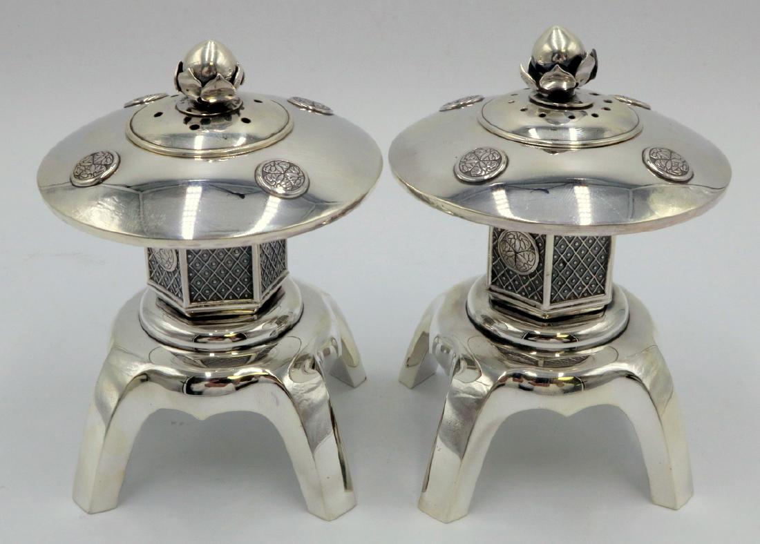 Rare Sterling Silver Salt & Pepper Shakers & Candle (1 of 6)