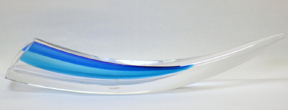 Kosta Boda Goran Warff Limited Edition Art Glass Horn: Kosta Boda Goran Warff Limited Edition Art Glass Horn. Numbered #4/100. Measures - 5" high x 21 3/4" long. Signed on bottom. Goran Warff has always shown a strong interest in preserving the special sk