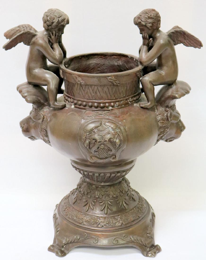 Maitland Smith Large Cherub Bronze Planter (1 of 7)