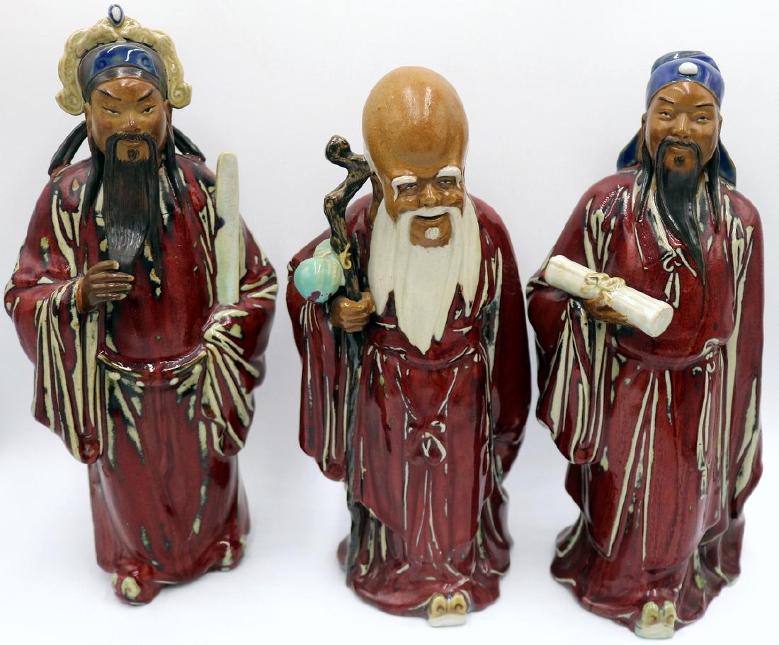 3 Pc. Japanese Hand Glazed Pottery Immortals (1 of 5)