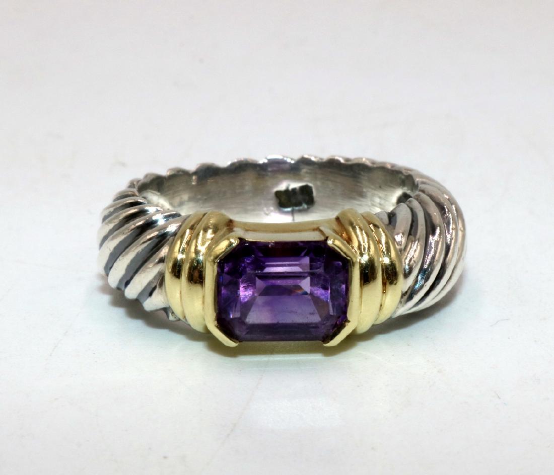 David Yurman 14Kt YG & Sterling Amethyst Ring (1 of 3)