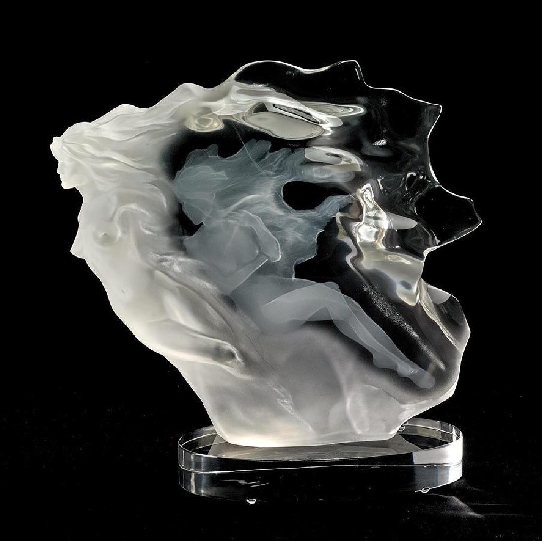 Frederick Hart (American 1943-1999) "Spirita" Acrylic: Frederick Hart (American 1943-1999) "Spirita" Acrylic Sculpture. Beautiful lucite sculpture from "The Age of Light" series. Measures - 15" high x 14" wide x 6" deep. Numbered #57/350 CA.i. "c. 1988 F.