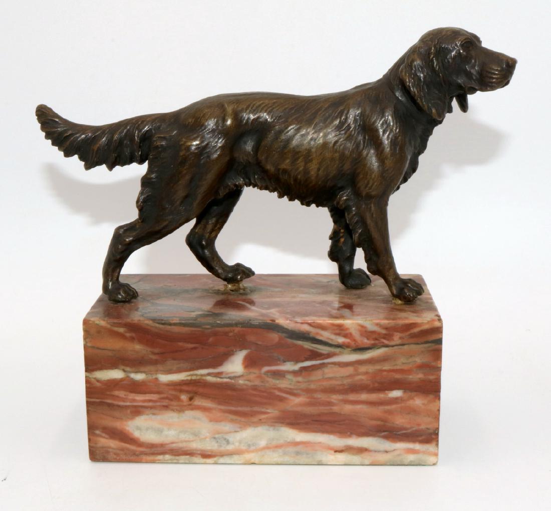 Early 20th C. Bronze Dog on Marble Base (1 of 5)