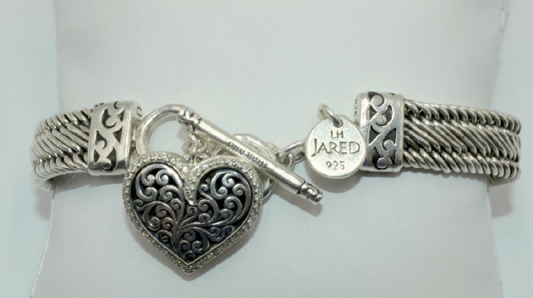 Jared Sterling & Diamond Heart Charm Bracelet (1 of 4)