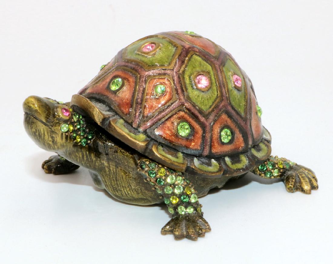 Jay Strongwater Swarovski Crystal & Enamel Turtle Pill (1 of 5)