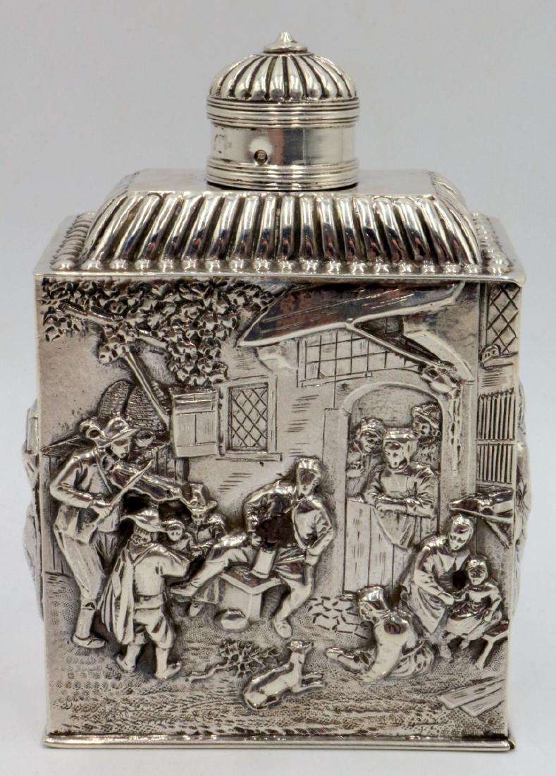 Antique Dutch Sterling Tea Caddy (1 of 8)