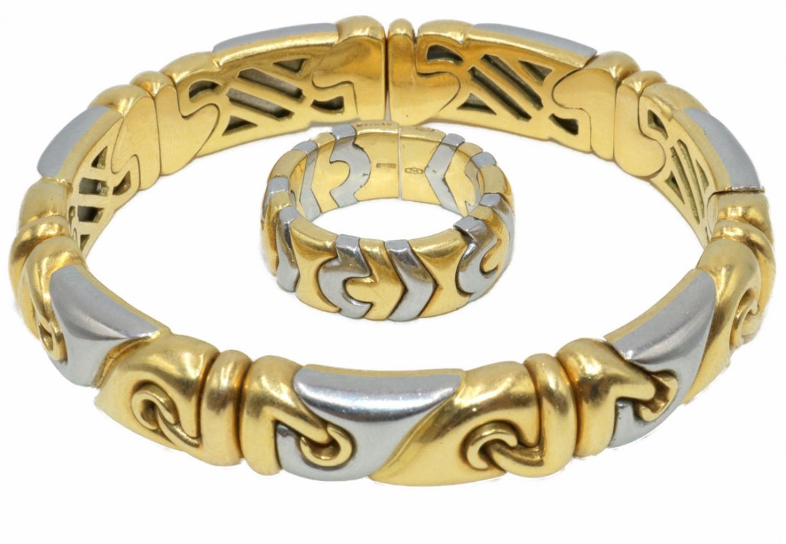 Exquisite Bvlgari 18Kt Two-Tone Bangle & Ring Suite (1 of 6)
