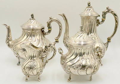 19th C. Jean Francois Veyrat French Sterling Tea Set (1 of 7)