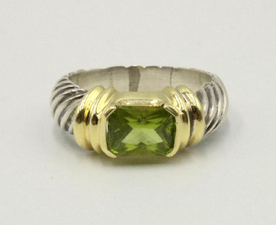 David Yurman 14Kt YG & Sterling Peridot Ring (1 of 4)