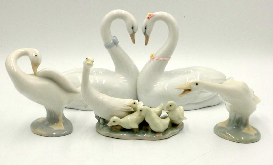 4 Pc. Lladro Geese Porcelain Group (1 of 2)