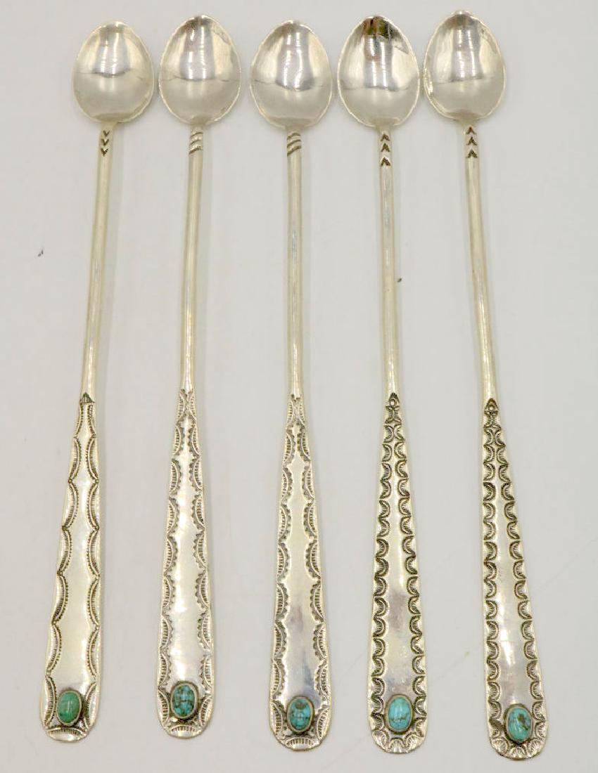 5 Pc. Native American Sterling & Turquoise Iced Tea (1 of 3)