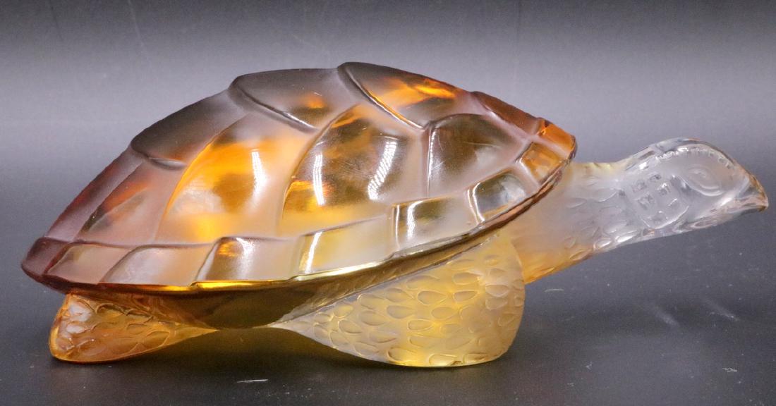 Lalique "Caroline" Amber Crystal Turtle (1 of 5)