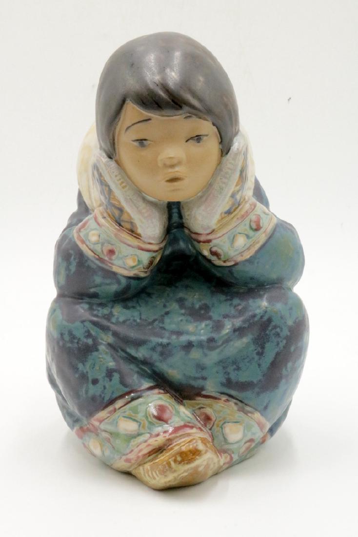 Lladro Sitting Eskimo Bisque Figure (1 of 5)