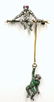 European 19th C. Gold & Sterling Monkey Pin