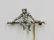 European 19th C. Gold & Sterling Monkey Pin - 2