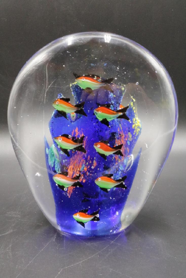 Italian Murano Art Glass Aquarium Paperweight (1 of 4)
