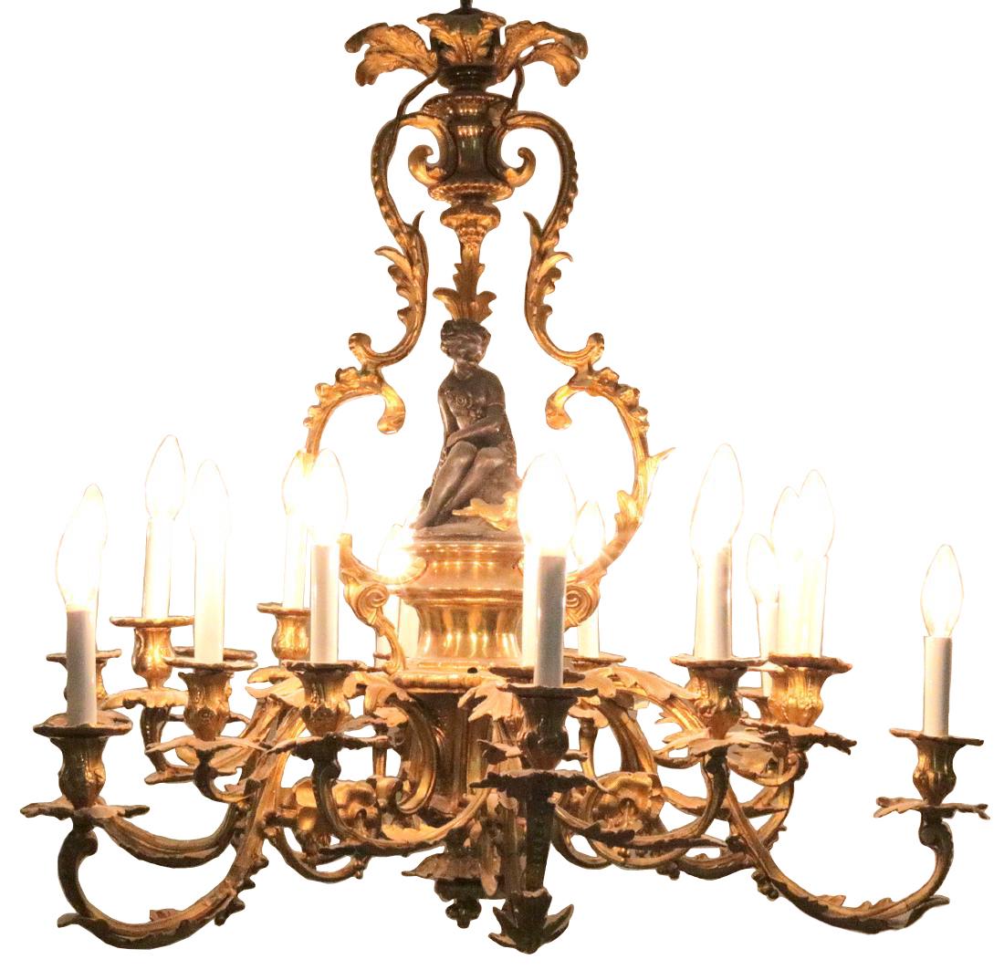 Elegant French Rococo Dore Bronze Chandelier (1 of 10)
