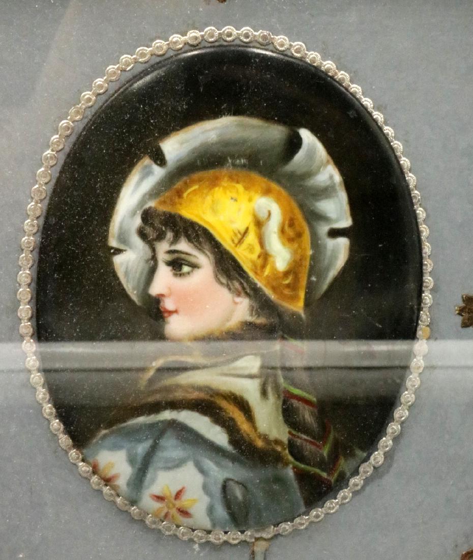 French Hand Painted Porcelain Framed Plaque (1 of 4)