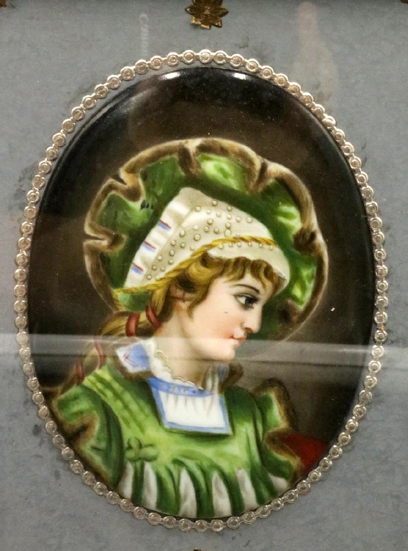 French Hand Painted Porcelain Framed Plaque (1 of 4)