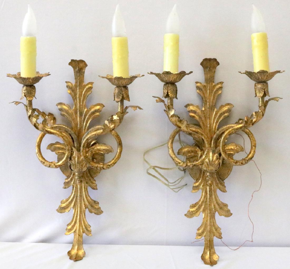 Pair of French Gilt Metal Ormolu Wall Sconces (1 of 5)