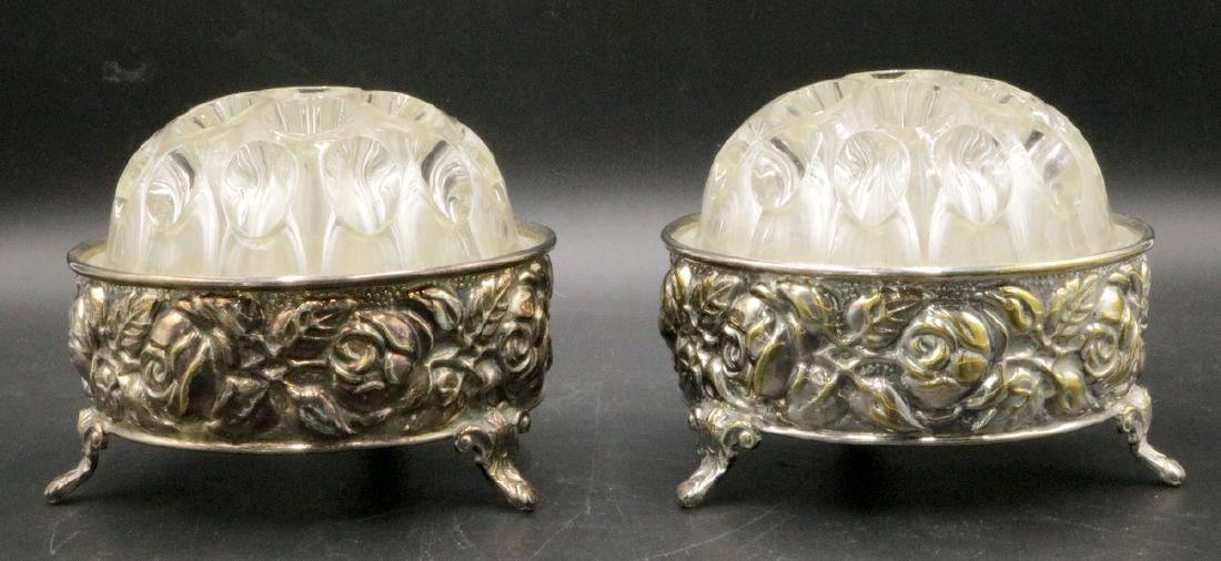 Vintage de Uberti Silver Plate & Glass Flower Holders (1 of 3)